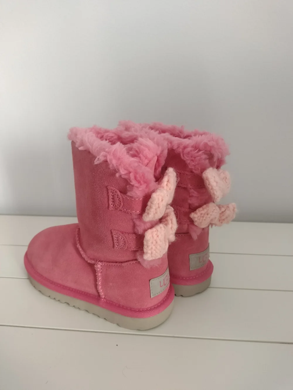 UGG Kids Pink Suede & Faux Shearling Boot